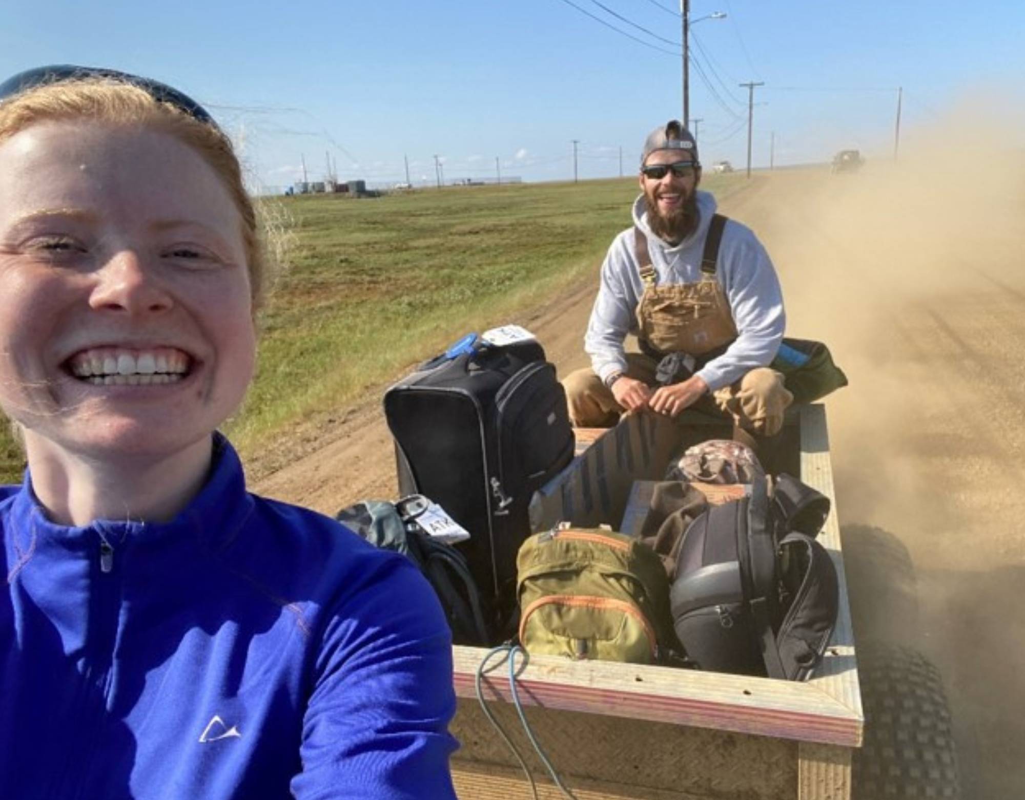 Hana and Taylor on their way to the Atqasuk site